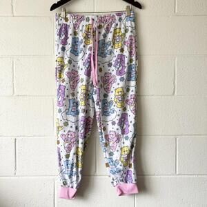Care Bears Cartoon Drawstring Snowflake Cozy Christmas Pajama Pants Womens Small